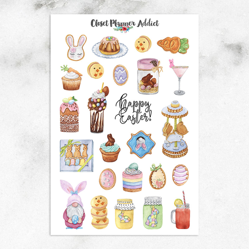 Happy Easter Desserts Planner Stickers (S-628)