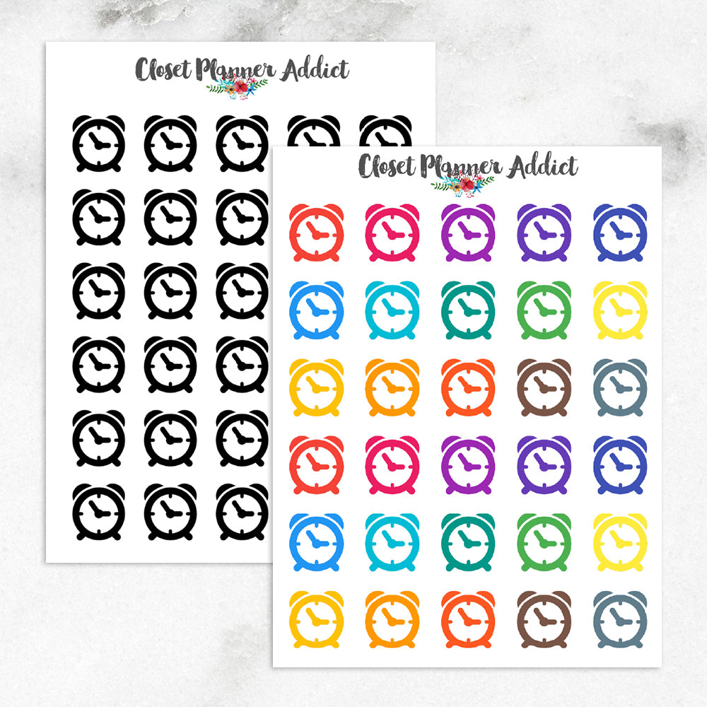 Alarm Clock Icon Planner Stickers (I-030) – Closet Planner Addict
