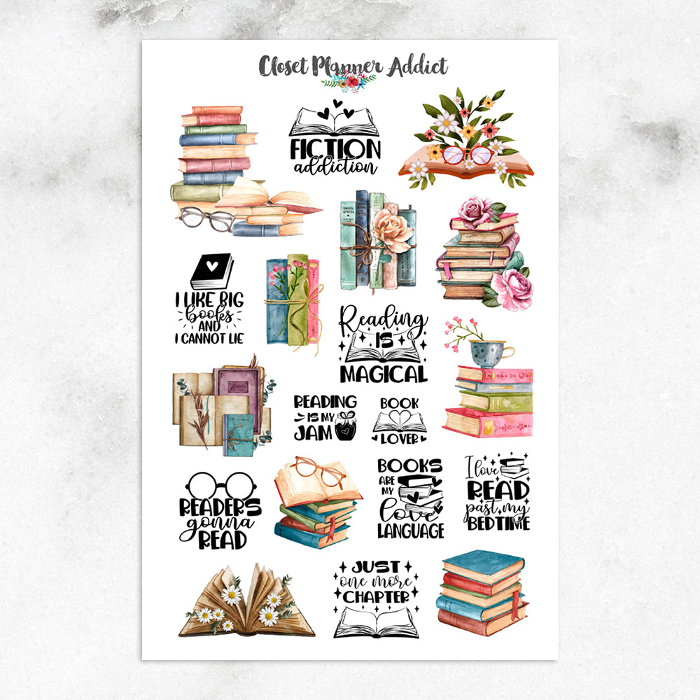 Stickers with Books, Stickers for Book Lovers