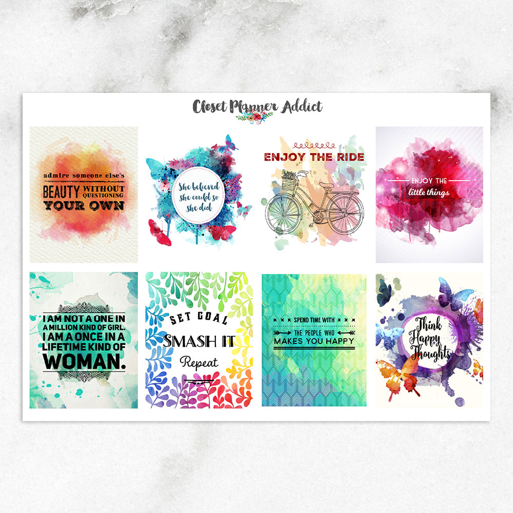 Motivational & Inspirational Quotes Planner Stickers (MS003) Closet