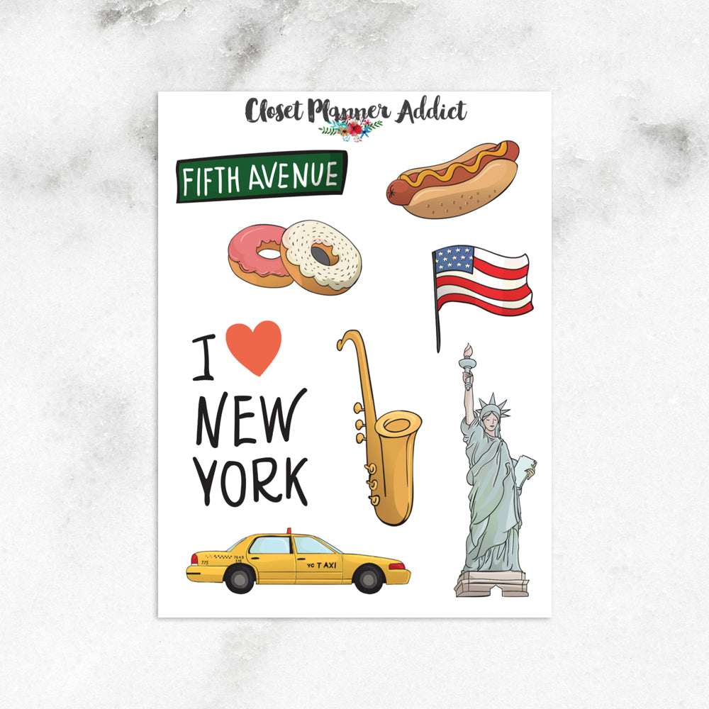 I Love New York Planner Stickers (S-114)