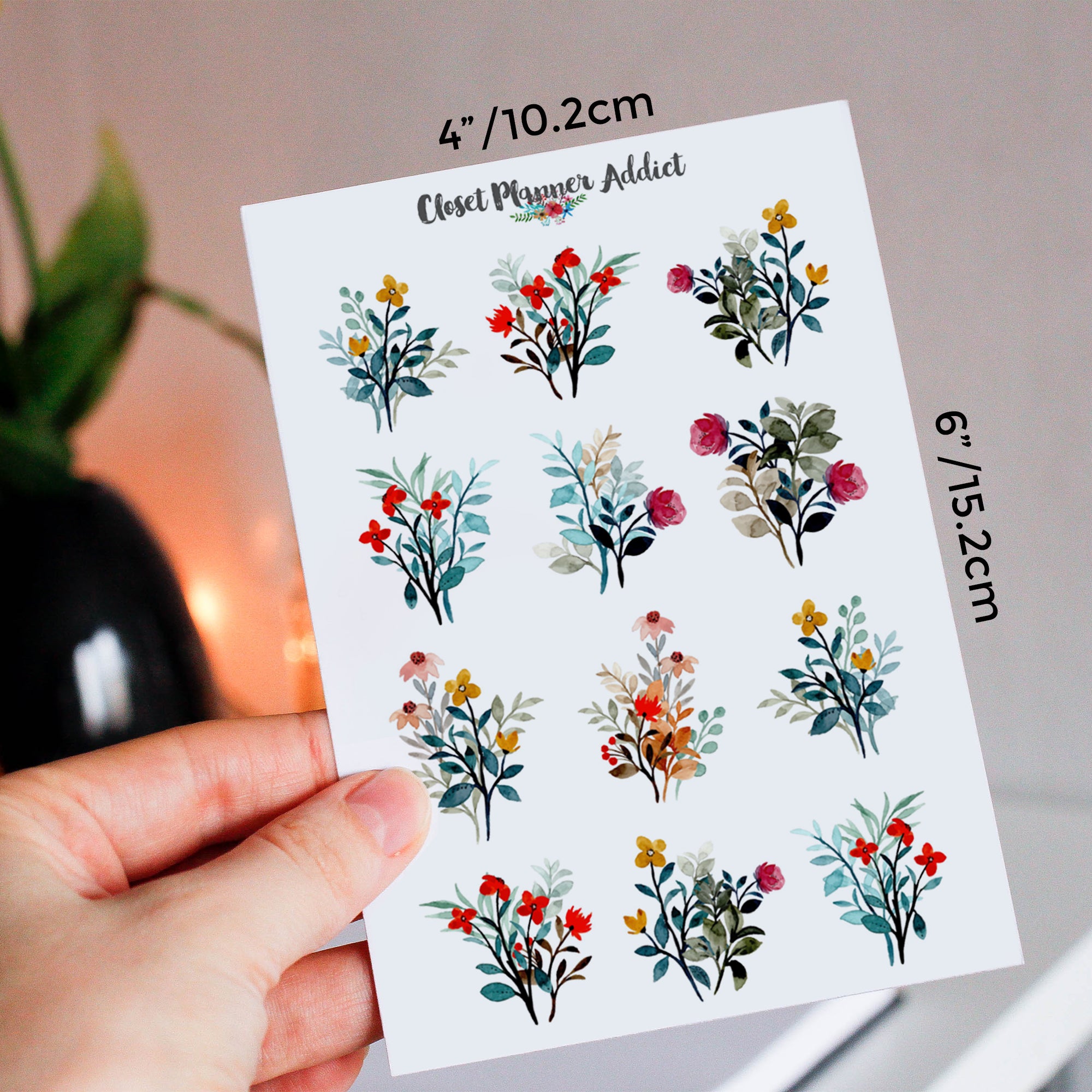 Wild Floral Bouquets Planner Stickers (S-637)