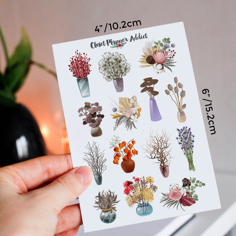 Dried Flowers Planner Stickers (S-639)