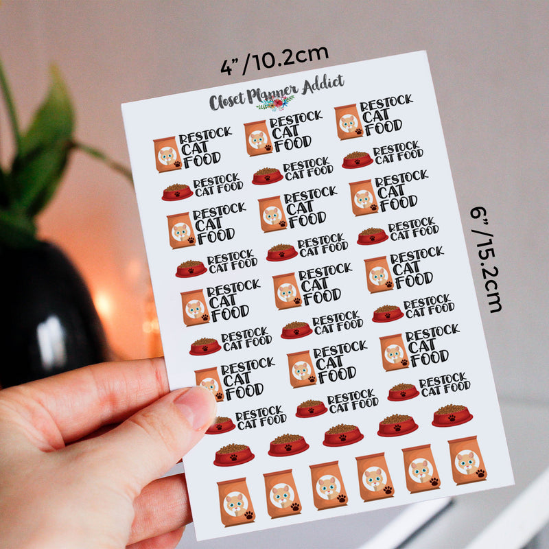 Restock Dog Cat Pet Food Planner Stickers (S-640)