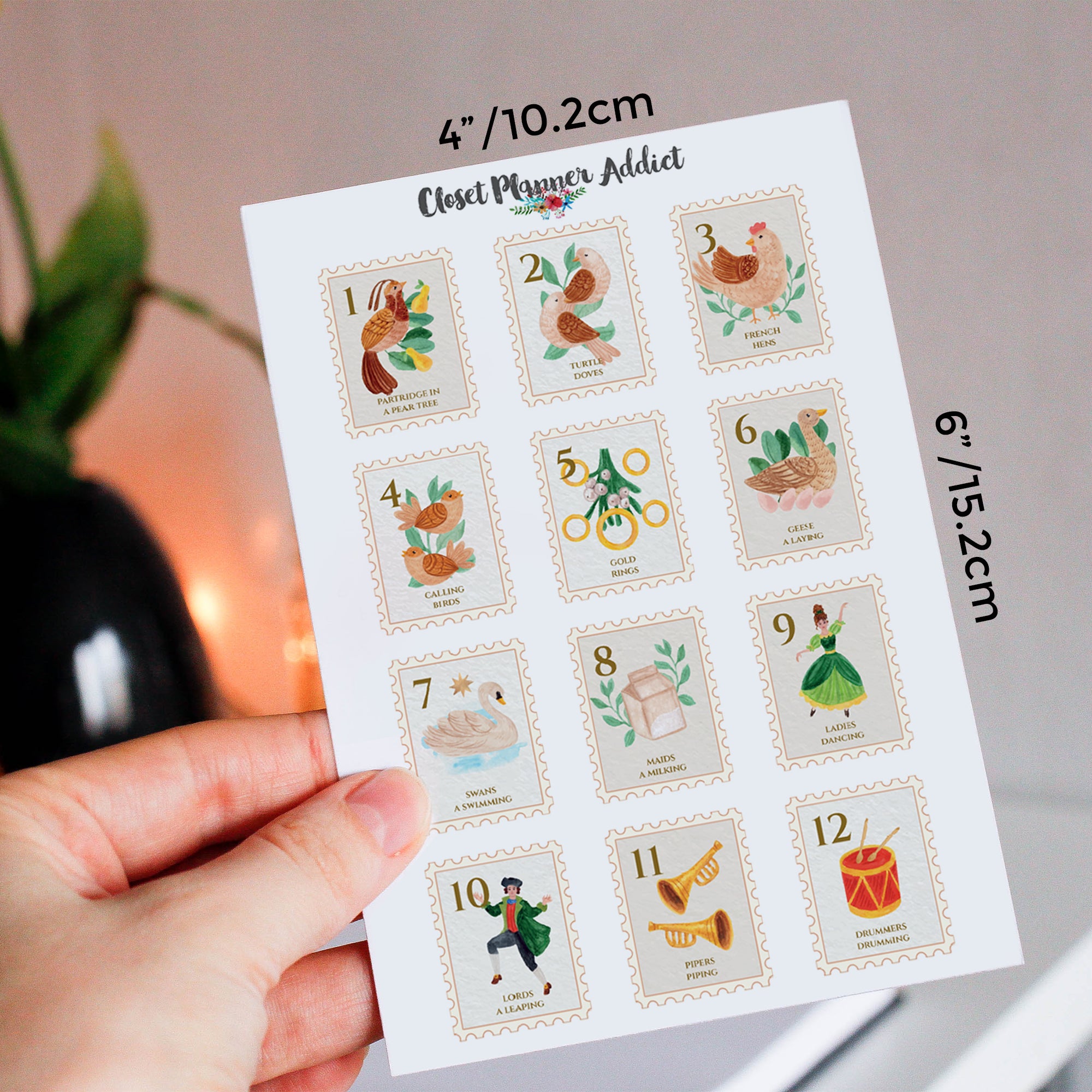 12 Days of Christmas Planner Stickers (S-655)
