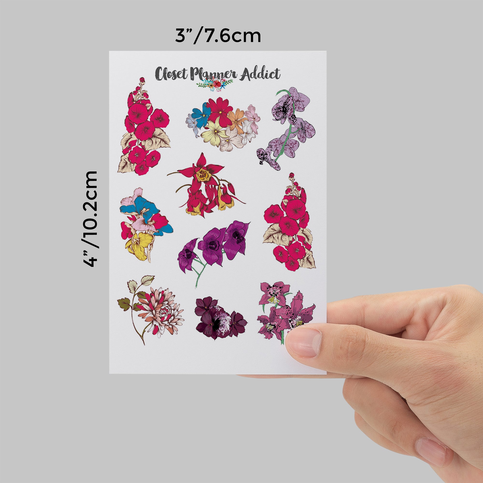 Colourful Floral Planner Stickers (S-658)