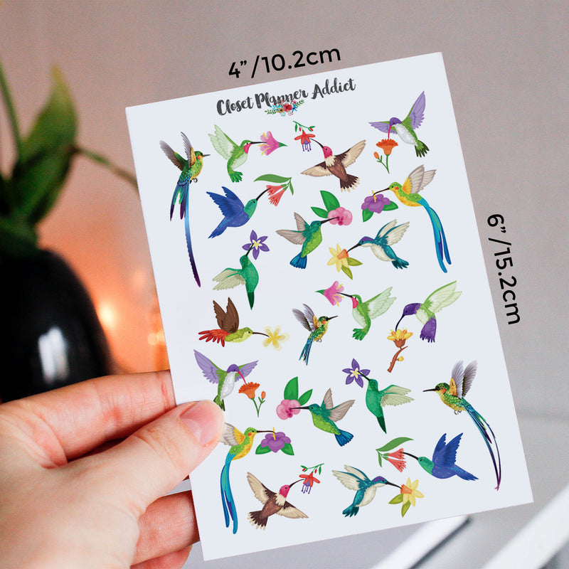 Colourful Hummingbird Planner Stickers (S-662)