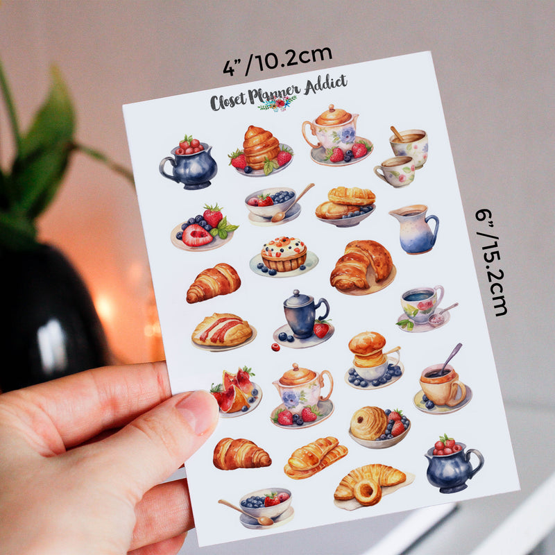 Pastries Planner Stickers by Closet Planner Addict | Croissant Stickers (S-673)