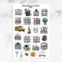 We Love Teachers Planner Stickers by Closet Planner Addict | Teacher Quotes (S-675)