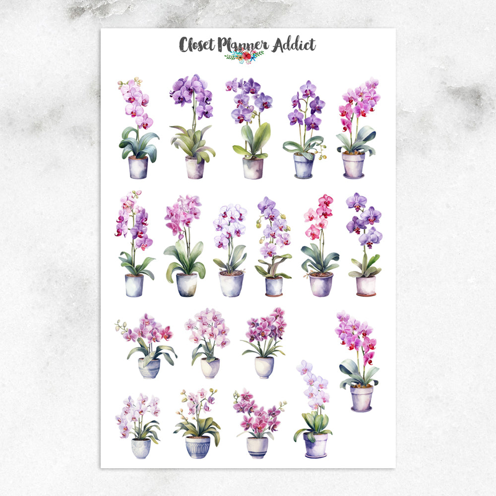 Orchids Planner Stickers by Closet Planner Addict (S-676)