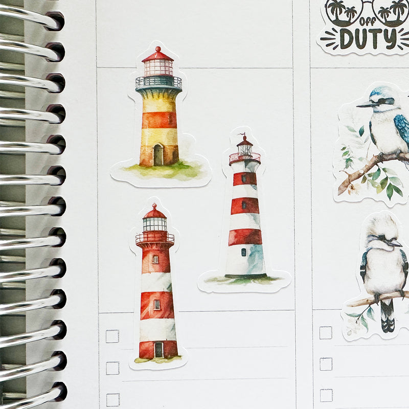 Watercolour Lighthouses Planner Stickers by Closet Planner Addict (S-677)