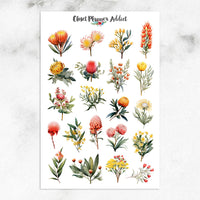 Australian Flora Planner Stickers by Closet Planner Addict | Australian Flowers (S-682)