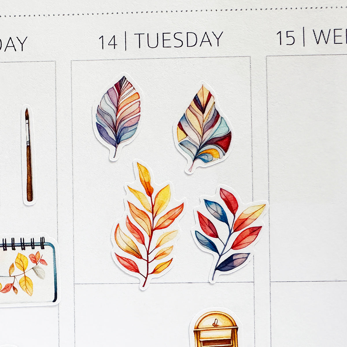 Colourful Leaves Planner Stickers by Closet Planner Addict (S-684)