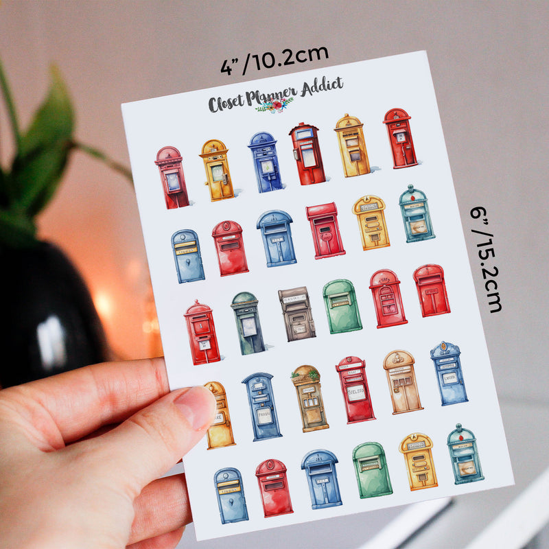 Colourful Mailboxes Planner Stickers by Closet Planner Addict (S-685)