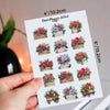 Watercolour Christmas Flowers in Wooden Crates Planner Stickers by Closet Planner Addict (S-693)