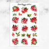 Watercolour Christmas Poinsettias Planner Stickers by Closet Planner Addict (S-694)