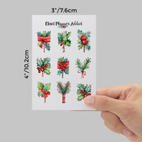 Watercolour Christmas Holly and Berries Planner Stickers by Closet Planner Addict (S-696)