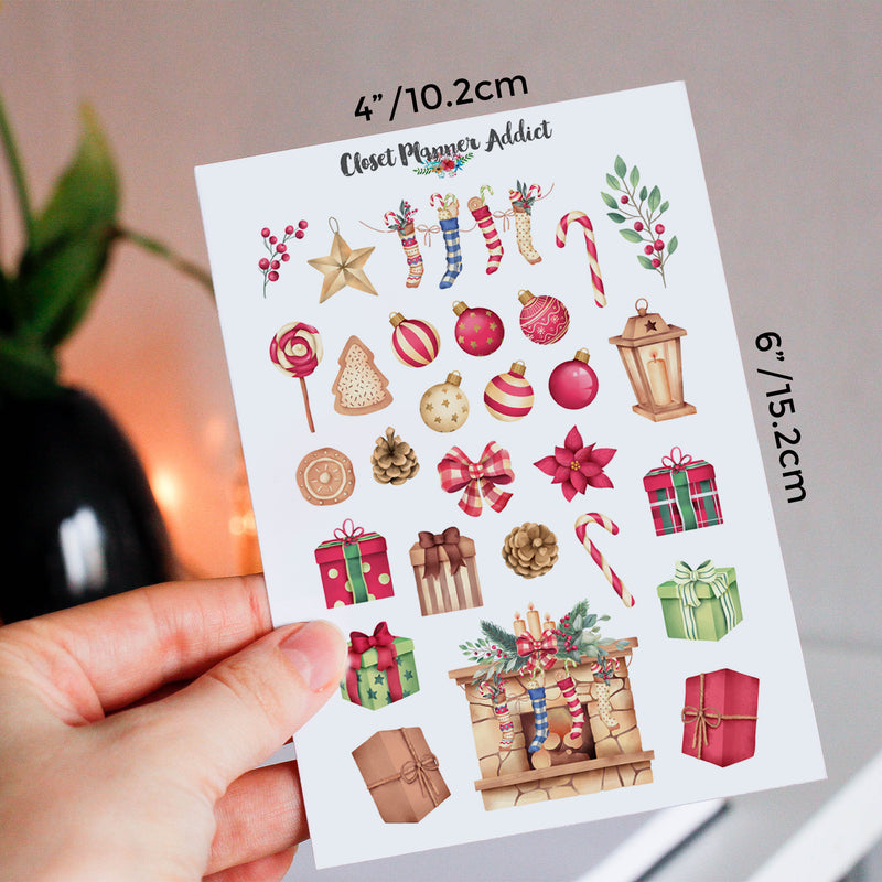 Watercolour Christmas Planner Stickers by Closet Planner Addict (S-701)