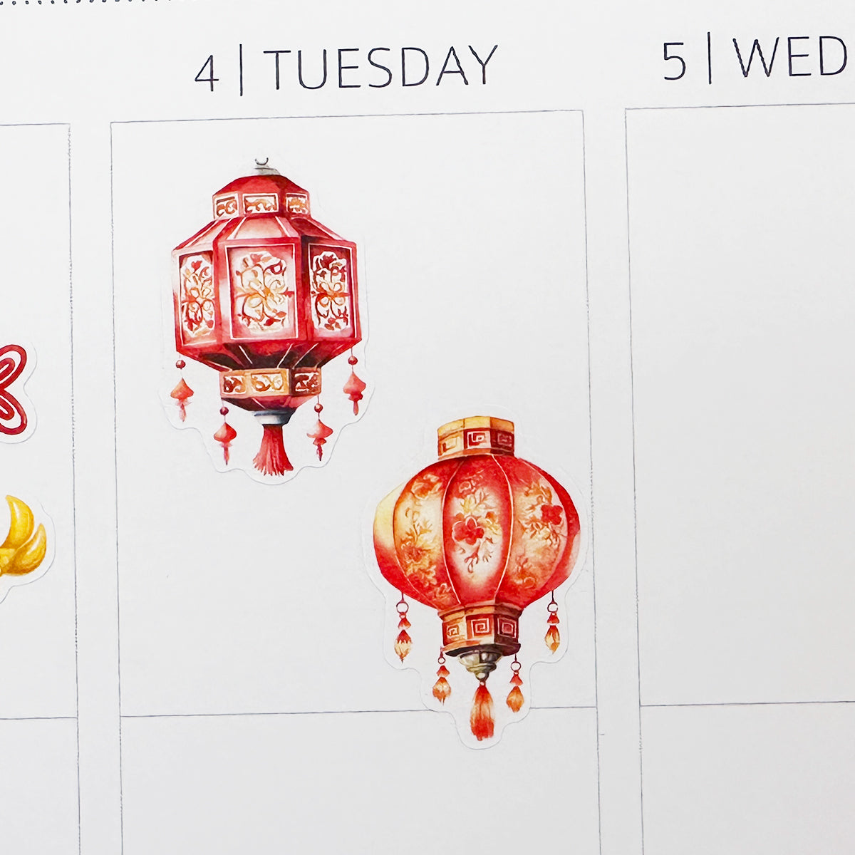 Chinese New Year Lanterns Planner Stickers by Closet Planner Addict | Lunar New Year Stickers (S-707)