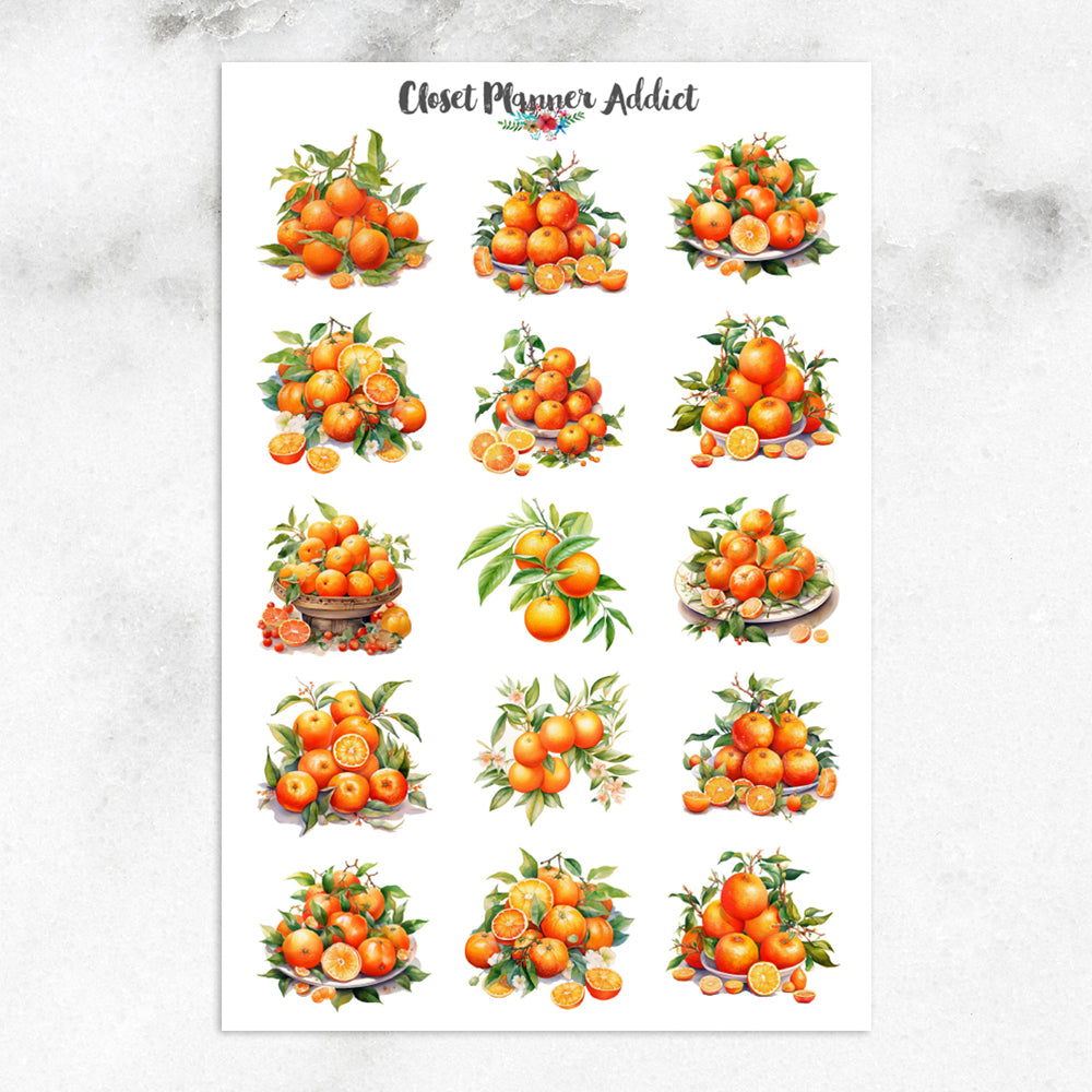 Mandarin Oranges Planner Stickers by Closet Planner Addict | Lunar New Year Stickers (S-709)