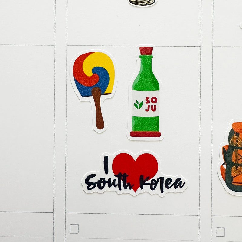 I Love South Korea Planner Stickers by Closet Planner Addict (S-716)