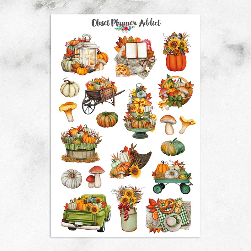 Watercolour Autumn Fall Season Planner Stickers by Closet Planner Addict (S-718)