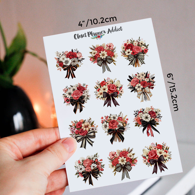 Pop Art Retro Floral Planner Stickers (S-719)