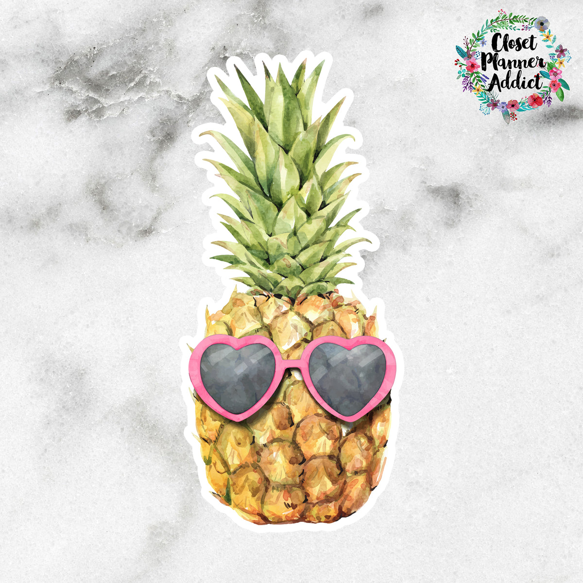 Tropical Pineapple Die Cut Sticker (DC-007)