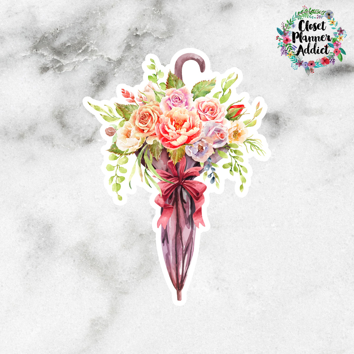 Flower Sticker Dc Flowers and Umbrella Die Cut Stickers (DC-012) – Closet Planner Addict