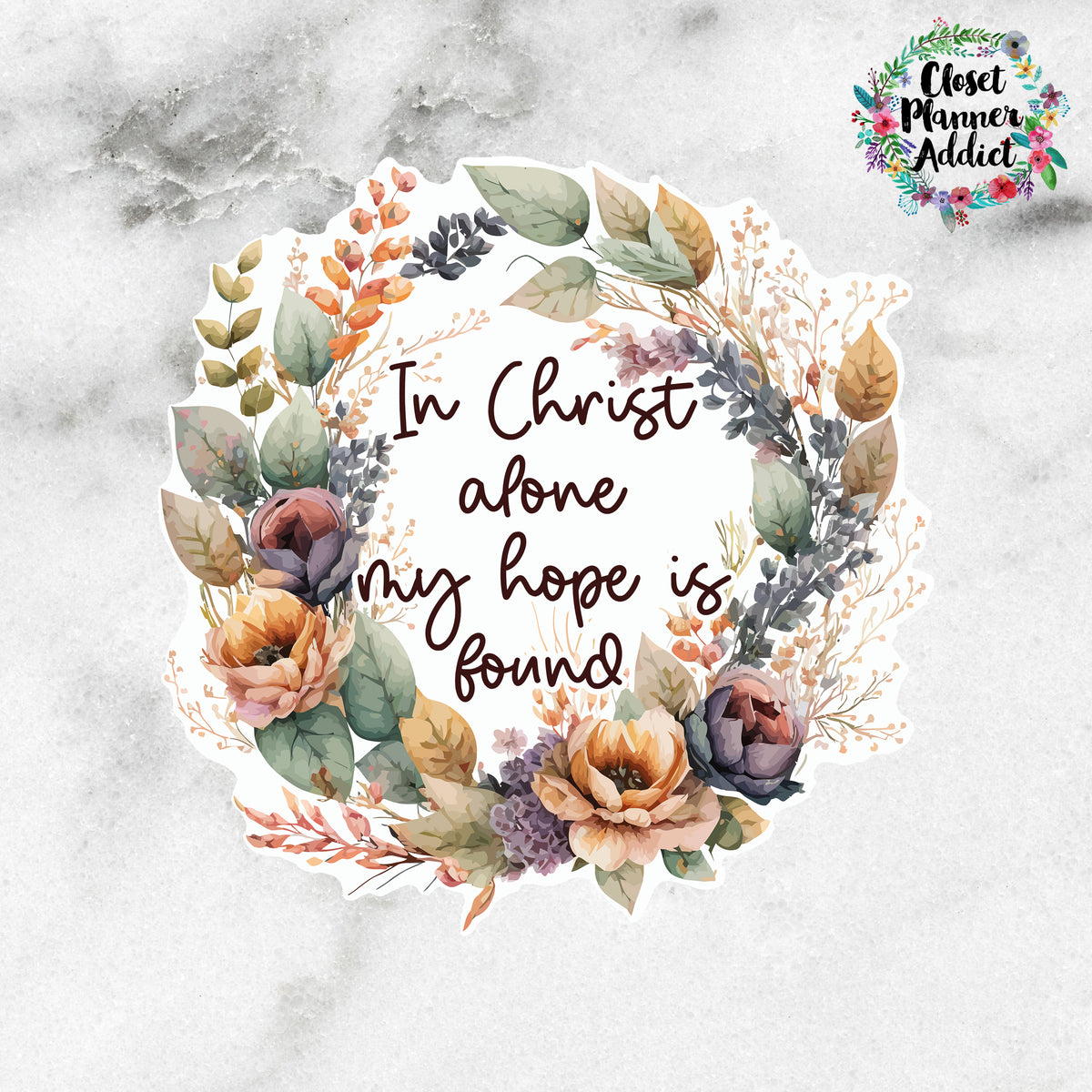 Christian Scripture Floral Die Cut Sticker by Closet Planner Addict  (DC-034)