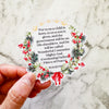 Christmas Floral Wreath Bible Verse Die Cut Sticker by Closet Planner Addict (DC-035) | Isaiah 9:6