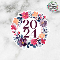 2024 Die Cut Sticker by Closet Planner Addict | Red Purple Florals (DC-041)