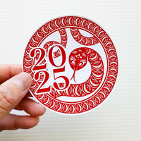 Chinese New Year Die Cut Sticker | Lunar Year of the Snake 2025 Die Cut Sticker (DC-054)