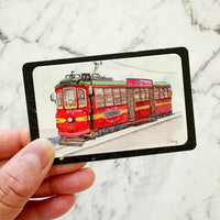 Travel Card Vinyl Stickers by Closet Planner Addict | Red Melbourne Tram Vinyl Stickers (VN-007)