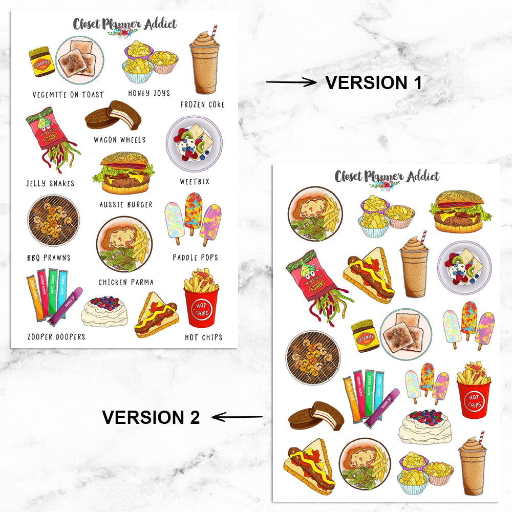 Australian Food Icons Planner Stickers by Closet Planner Addict (MGB-APR2023)