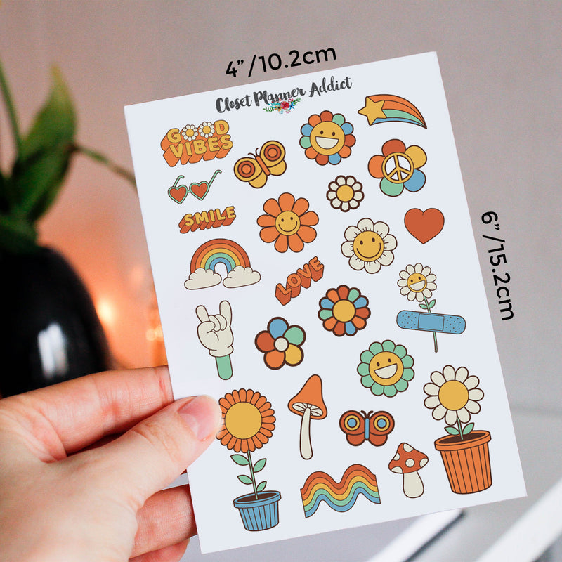 Stay Groovy 70s Retro Planner Stickers by Closet Planner Addict (MGB-FEB2023)