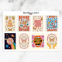 Stay Groovy 70s Retro Planner Stickers by Closet Planner Addict (MGB-FEB2023)