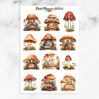 Woodland Mushroom Homes Planner Stickers (MGB-OCT2023)