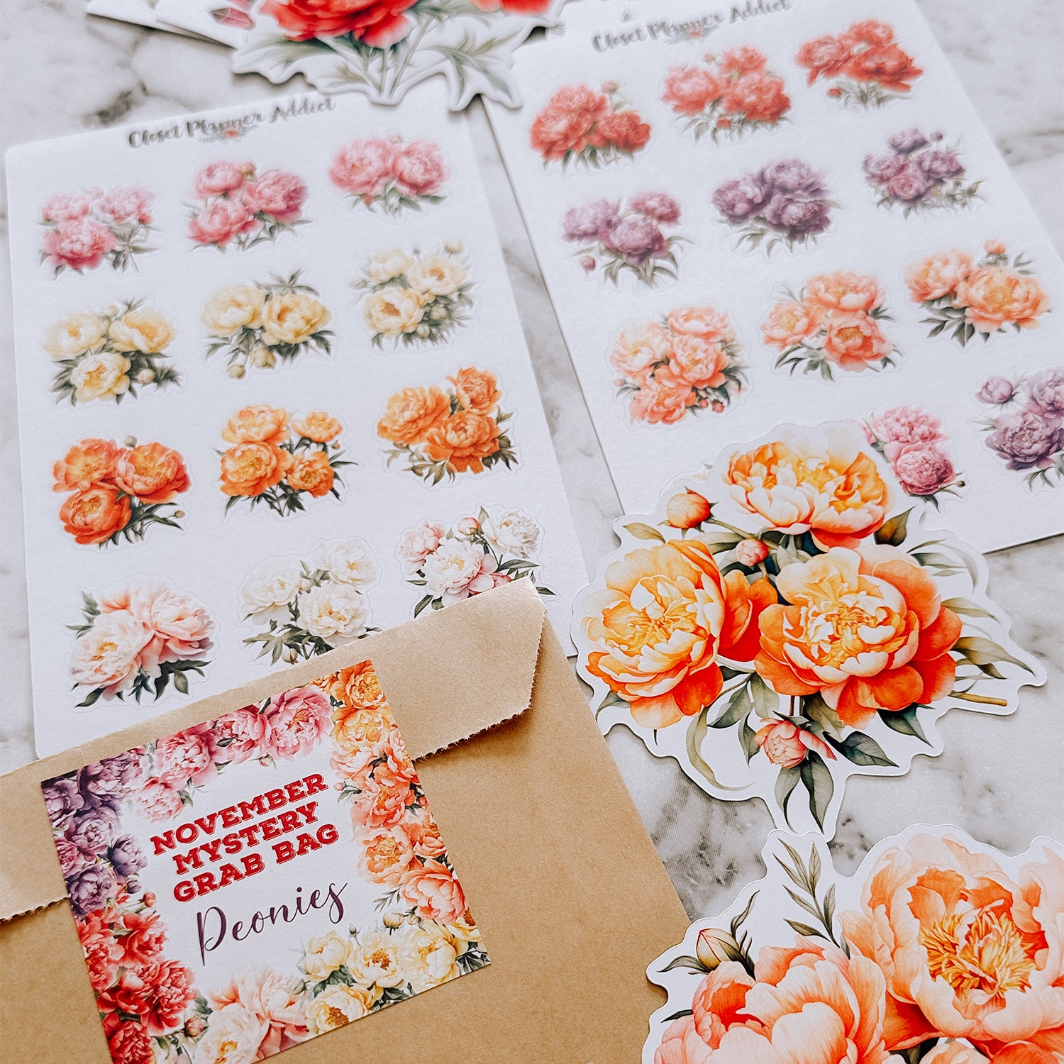 November 2023 Mystery Grab Bags by Closet Planner Addict  | Peonies
