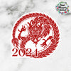 Chinese New Year Die Cut Sticker | Lunar Year of the Dragon 2024 Die Cut Sticker (DC-045)