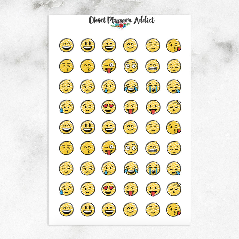 Cute Emoji Planner Stickers | Mood Trackers (S-105)