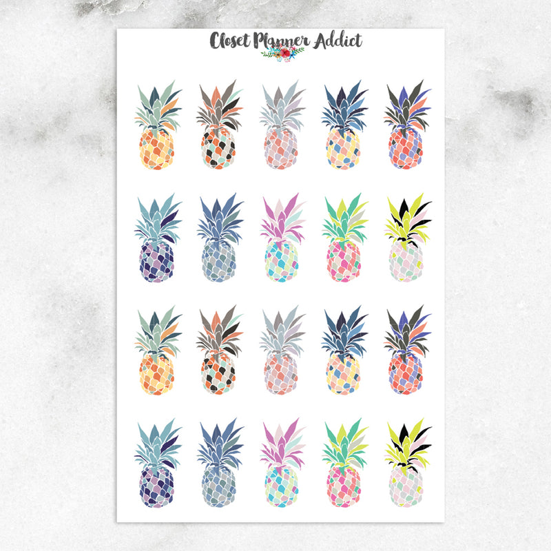 Colourful Pineapples Planner Stickers (S-137)