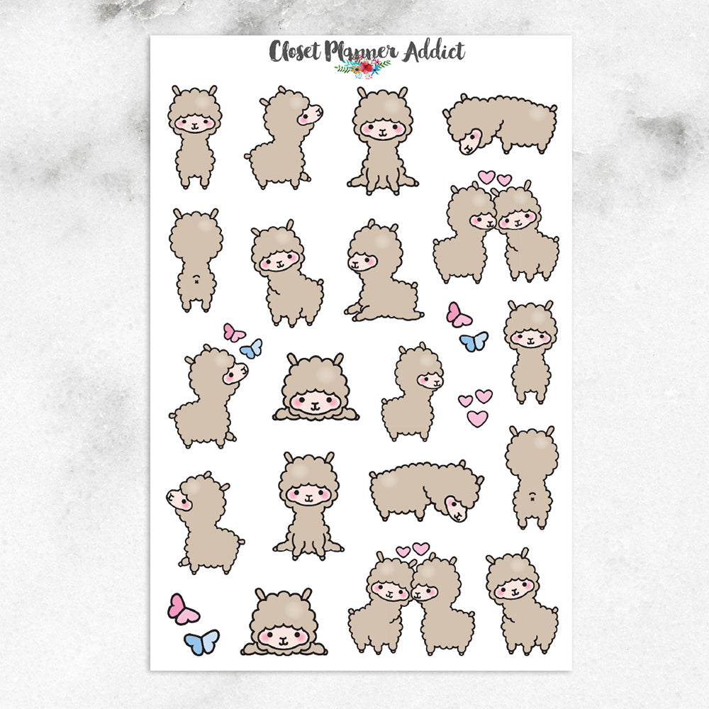 Kawaii Llama Planner Stickers (S-149)