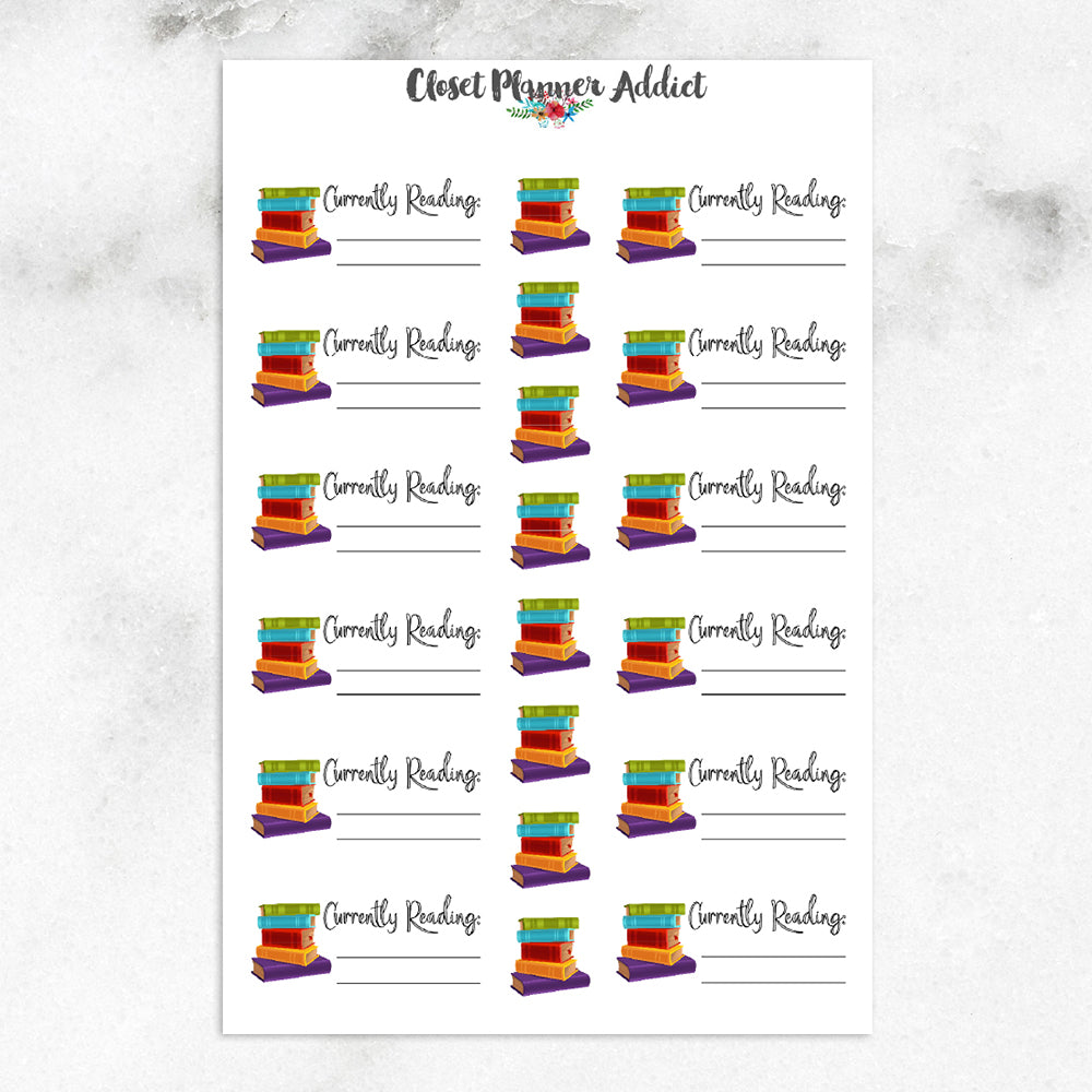 Books Currently Reading Planner Stickers (S-153)