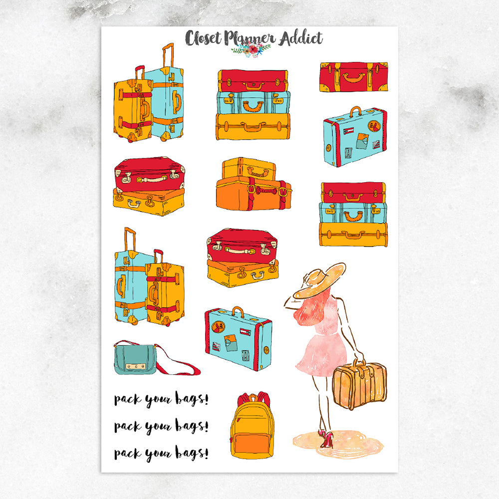 Travel Luggage Planner Stickers (S-161)