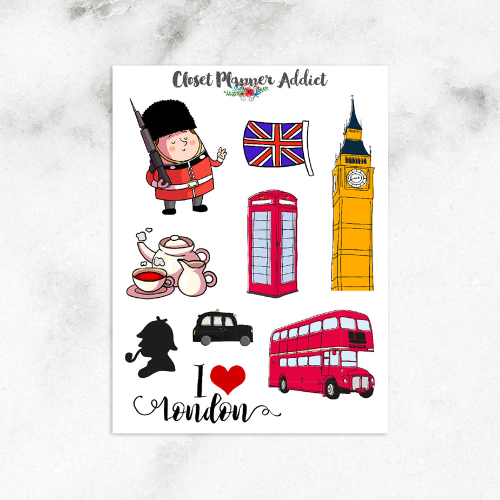 I Love London Travel Planner Stickers (S-163)