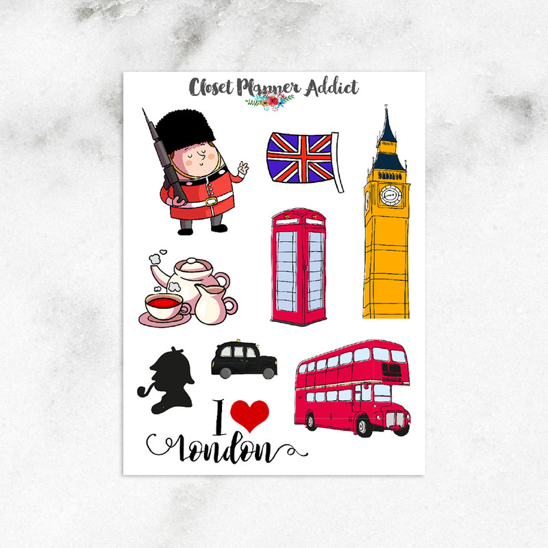 I Love London Travel Planner Stickers (S-163)