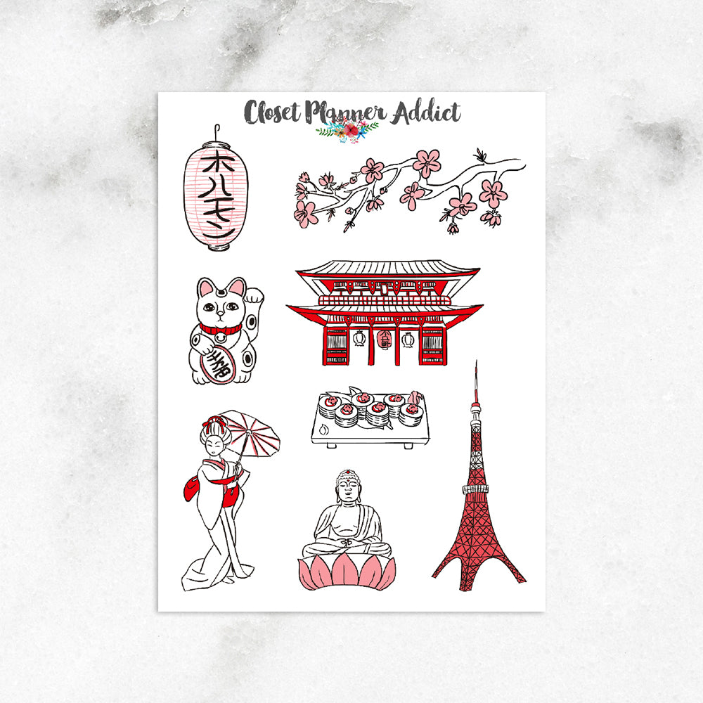 I Love Tokyo Travel Planner Stickers (S-165)
