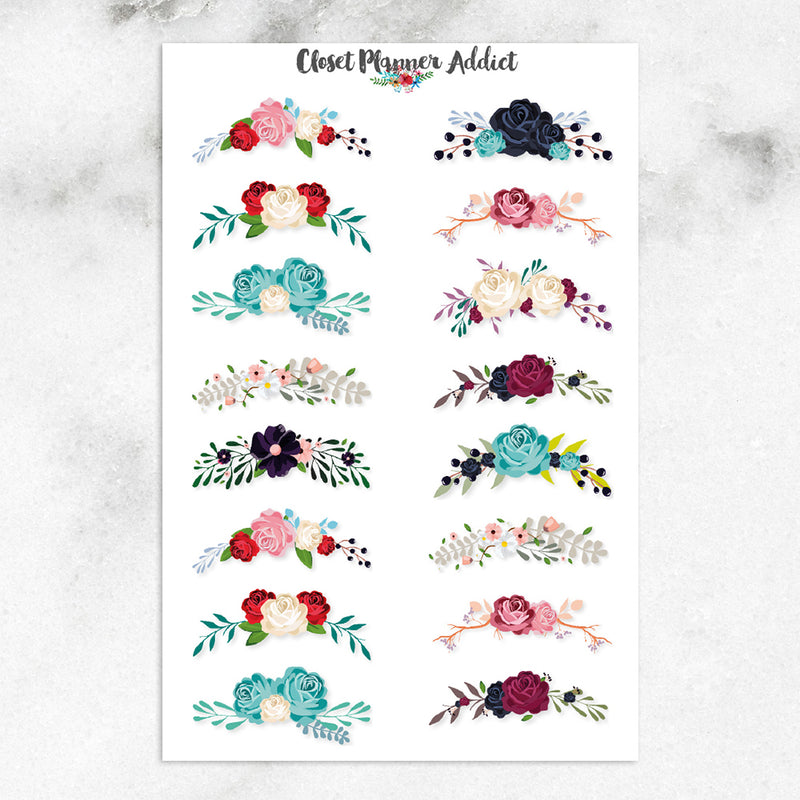 Floral Wreaths Planner Stickers (S-175)
