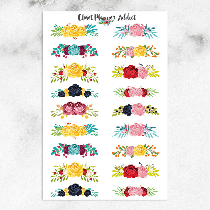 Floral Wreaths Planner Stickers (S-175)